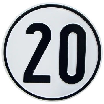 Alu Geschwindigkeitsschild 20 km/h