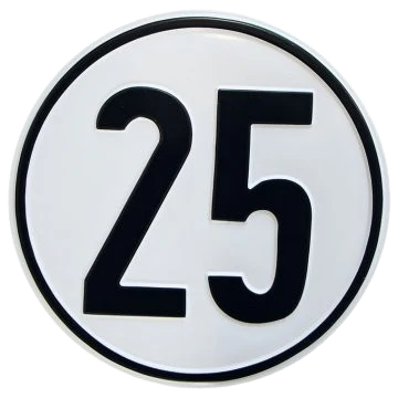 Alu Geschwindigkeitsschild 25 km/h