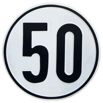 Alu Geschwindigkeitsschild 50 km/h