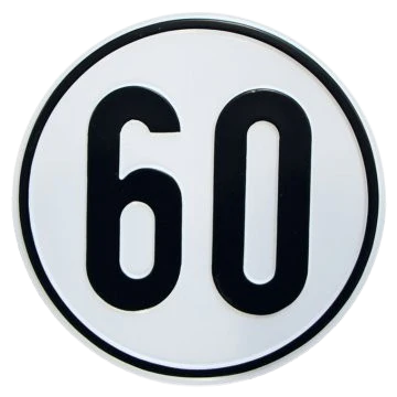 Alu Geschwindigkeitsschild 60 km/h