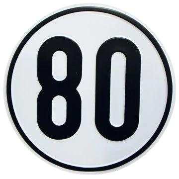 Alu Geschwindigkeitsschild 80 km/h