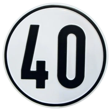 Alu Geschwindigkeitsschild 40 km/h